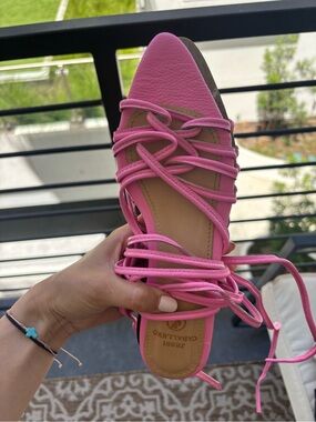 Pink Strappy Pointed-Toe Flat Jessi Caballero